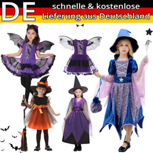 Hexenkostüm Kinder Halloween Hexe  + Hut Hexen Kostüm Fasching Kinderkostüm DHL