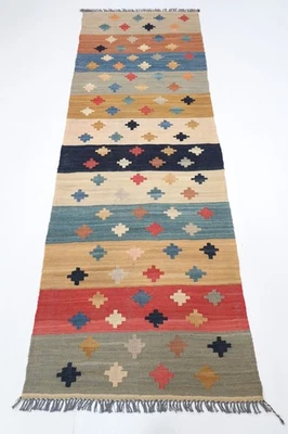 Kilim corredor tribal pasillo de 9 pies Kilim afgano anudado a mano de lana... - Imagen 1 de 4