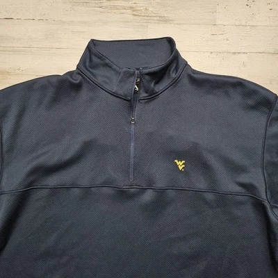 Pullover West Virginia Mountaineers 1/4 Cremallera Hombres XL Azul Marino Antigua Golf Informal Foto 1 de 4