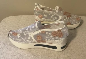Plateau Wedges Sneaker Blumenstickerei Mesh Turnschuhe Slipper Absatz Schuhe Gr.6 - Bild 1 von 6