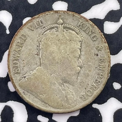 1910 Ceylon 25 Cents Lot#C2773 Silver! - Image 1 of 2