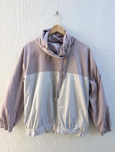 Zara Pullover Cowl Neck Silver Purple Windbreaker Jacket Pockets Size Medium - Picture 1 of 6