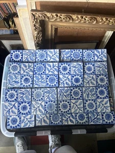RARE 20 HAND PAINTED WILLIAM MORRIS / PHILLIP SPEAKMAN WEBB Style LONGDEN TILES - Picture 1 of 19