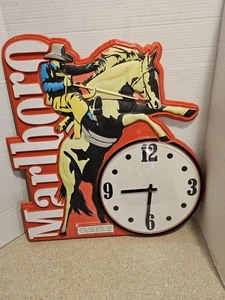 Marlboro Plastic Sign Clock Philip Morris 1992 Ex+. 23” x 22” Clock Dosnt Work - Picture 1 of 11