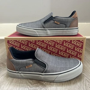 Vans Asher Deluxe Herren 8 Skateschuhe Textil Slipper Schwarz Grau Braun Sneaker - Bild 1 von 9