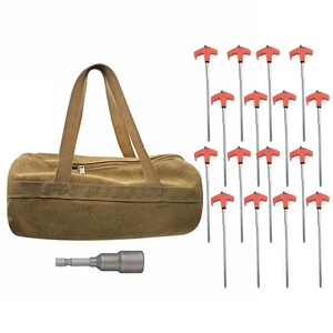 Screw-In Ground Anchors Camping Tent Stakes Hexagonal Drill Bit Secure Your Tent - Picture 1 of 28