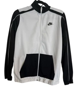 Nike Big Kids Jacket White Black Track Full Zip With Front Pockets Size XL - Picture 1 of 9