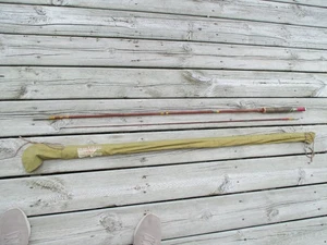 Vintage Montague Holioglass 91” Bamboo 2 Pc. Fishing Rod Ribbed. Missing Eyelet. - Picture 1 of 19