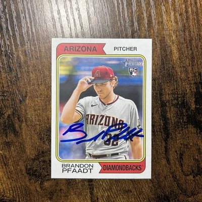 2023 Topps Heritage Brandon Pfaadt RC IP Auto #637 - Image 1 of 2