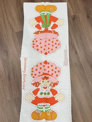 Strawberry Shortcake Cut-and-Sew Fabric Panel 1980 American Greetings Vintage - Image 1 of 3
