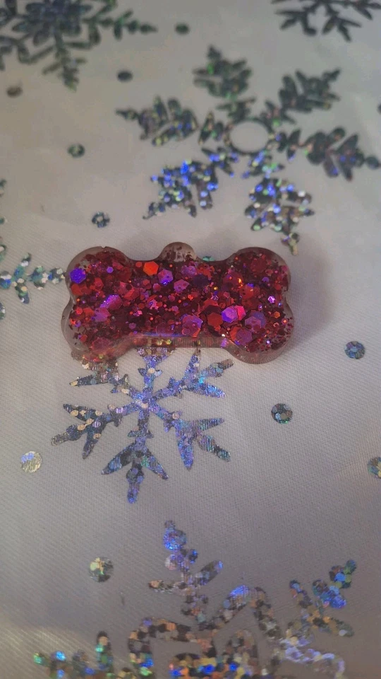 Etiqueta de resina perro rosa fucsia Foto 1 de 1