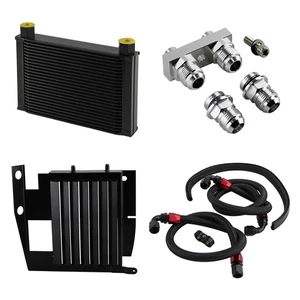 Upgrade 25 Row Oil Cooler Kit For BMW 3 SERIES 335I E90 E91 E92 E93 N54 Black - Picture 1 of 11
