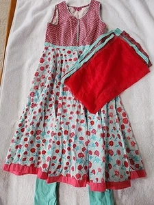 Bibas Girls Floral Dress Set Size 8-9 Preowned - Picture 1 of 12
