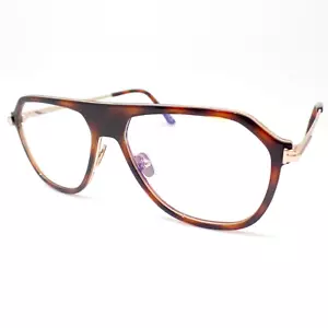 Tom Ford TF 5943 056 Brown Monocolor 56mm Blue Block New Authentic Frames - Picture 1 of 4