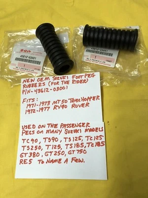 NUEVO OEM SUZUKI reposapiés de goma (43612-03001) MT50/RV90/Tolva de remolque AHRMA Foto 1 de 4