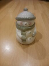 Ceramic Snowman Candle Holder for Tealights and Small Candles Height : 6"