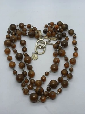 Collar BILL BLASS 3 Hilos Mármol Lucita Plástico Capas Cierre de Palanca  Foto 1 de 4