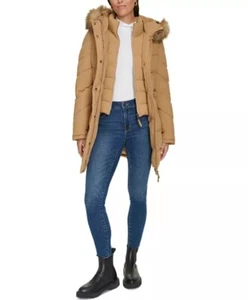 $285 Tommy Hilfiger Women XXS/XS Puffer Coat Fur Hood Insulated Water Resistant - Picture 1 of 16