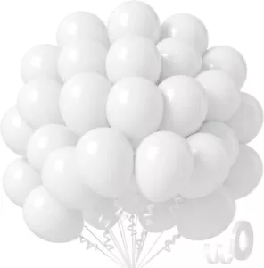 50pcs White 12 Inch Latex Balloons - Wedding, Bridal Shower & Party Decorations - Picture 1 of 13