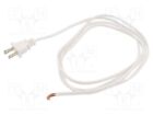 1 pcs x Qualtek Electronics - 221001-08 - Cable, 2x18AWG, NEMA 1-15 (A) plug,wir