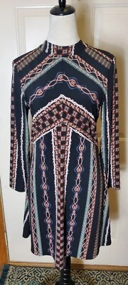 Vestido Free People Negro Stella Manga Larga Cremallera Trasera Fluido Completamente Forrado Talla M Foto 1 de 4