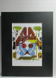 Charley Harper Calendar Print - INSECT DIVERSITY - 8" X 10" in Black Mat - Picture 1 of 3