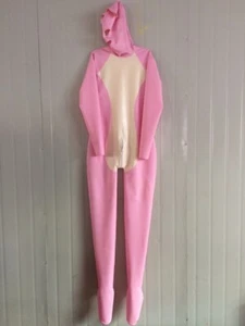Latex Rubber Gummi Overall Pink Catsuit Bodysuit Cosplay Jumpsuit S--XXL - Picture 1 of 4