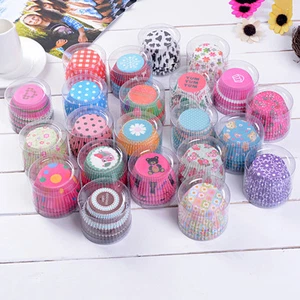 Zufällige 100x Cupcake Liner Backbecher Form Papier Muffin Hüllen Kuchen Dek.$r - Bild 1 von 8