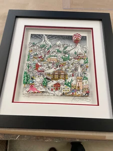 Charles Fazzino 3D Artwork " Ski, Skate,Snow ...Spectacular " Signed & Numbered - Picture 1 of 6