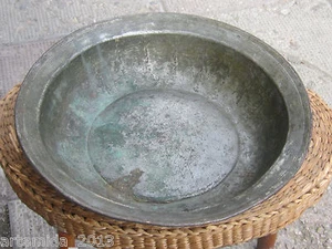 ANTIQUE Rare TURKISH ( OTTOMAN PERIOD ) Islamic COOPER Food PLATE Dish Tray - Picture 1 of 10