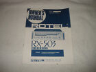 Rotel Rx-503 Stereo Receiver Owners Manual 18 Pages Combined Languages
