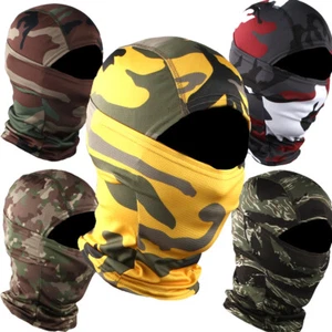 Balaclava Tactical Camo Face Mask Ski Sun Hood Cover UV Protection for Men Women - Picture 1 of 43