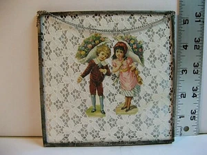 VINTAGE/ANTIQUE DOUBLE GLASS LEADED FRAME PICTURE/GREAT COND/RARE AND COLLECTIBL - Picture 1 of 5