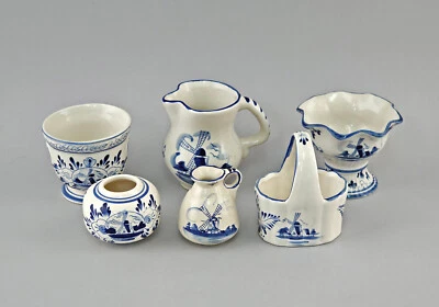 A-9445043 Andenken Keramik Konvolut Deko Holländerdekor Windmühle  Hbis11cm - Bild 1 von 3