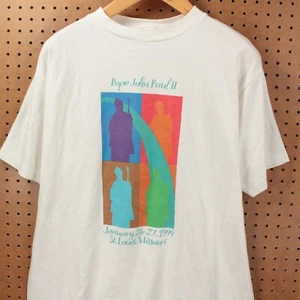 Pope John Paul II 1999 St. Louis Missouri pop art tee t-shirt XL vtg 90s y2k - Bild 1 von 4