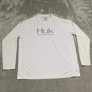 Camisa Huk Para Hombre XL Blanca Manga Larga Pesca Rendimiento Elastizada Ligera - Imagen 1 de 9