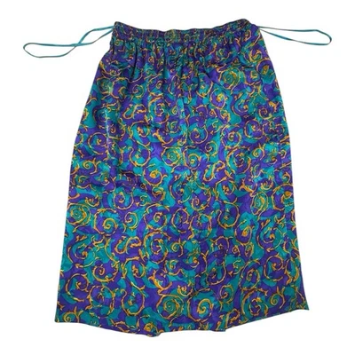 Conjunto de 2 faldas blazer vintage años 80 Adrianna Papell talla 10 100 % seda azul Foto 1 de 4