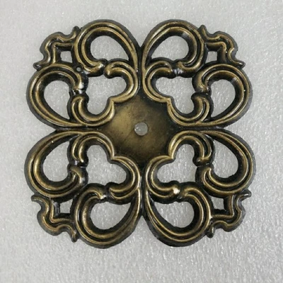 Placa Trasera Vintage Ajax Ornamentada Color Cobre Placa Trasera Muebles Recortados 3" Foto 1 de 4