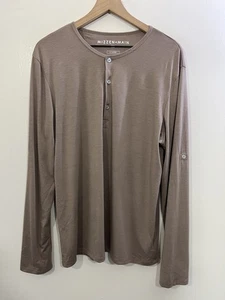 Mizzen Main Shirt XL Henley Trim Fit Roll Up Sleeve Casual Preppy Normcore Basic - Picture 1 of 14