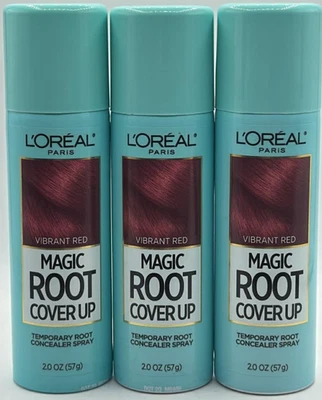 3PK Loreal Paris Magic Root Cover Up ~ ROJO VIBRANTE ~ 2 OZ CADA UNO ~ SELLADO ~ NUEVO Foto 1 de 3