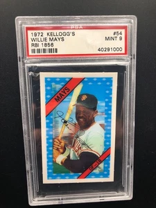 1972 KELLOGG'S 3-D SUPER STARS #54 WILLIE MAYS RBI 1856 COR GRADED PSA 9 OTTIME CONDIZIONI - Foto 1 di 4