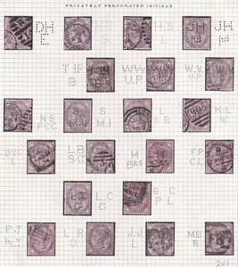 GB Victoria Penny Lilacs 'Perfins' 21 Stamps (t14873) - Picture 1 of 1