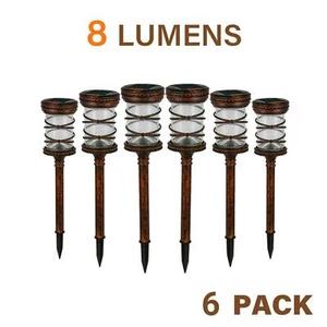 Malibu Pathway Lights Solar LED Landscape Lighting Garden Vintage Decor 6 Pack - Picture 1 of 4