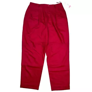 VTG Ralph Lauren Red Pants Light Wool Wide Leg Dress Bottoms Woman's Size 16 NWT - Picture 1 of 6