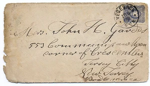 Alemania 1888 cubierta de correo #40 uso solo Vegesack a Jersey City NJ - Imagen 1 de 3
