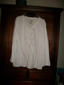 Laura Scott white cotton blend top size 20-22 NWOT - Picture 1 of 6