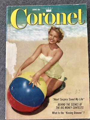 Coronet Magazine June 1956  Very Nice Display Condition Pinup Beach Foto 1 de 4