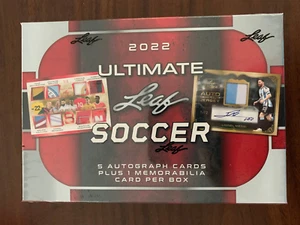 2022 Leaf Ultimate Soccer Factory Sealed 5 Auto 1 Memorabilia Per Hobby Box - Picture 1 of 3