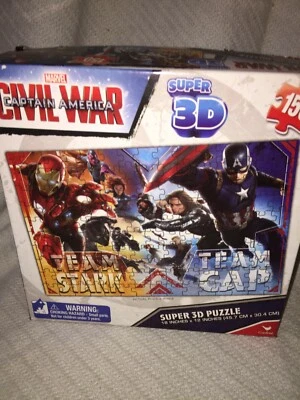 Cardinal Marvel Captain America Civil War 18" x 12" Super 3D Puzzle 150 Pieces - Image 1 of 4