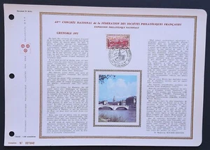 Feuillet DAP 1er jour 20bis Soie 1971 Grenoble Congrès Philatéliques - Picture 1 of 1